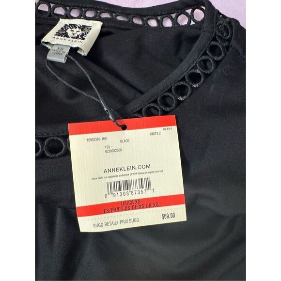 ANNE KLEIN black blouse - Picture 5 of 12